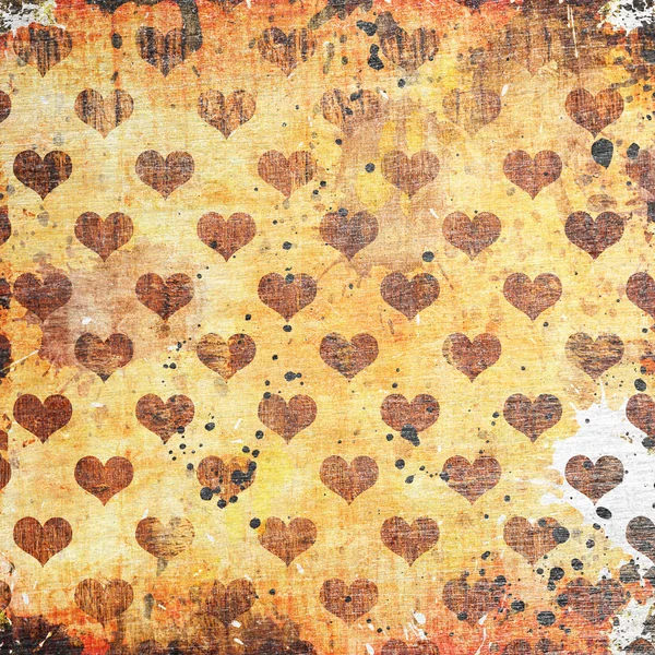 Red hearts on grunge background — Stock Photo, Image