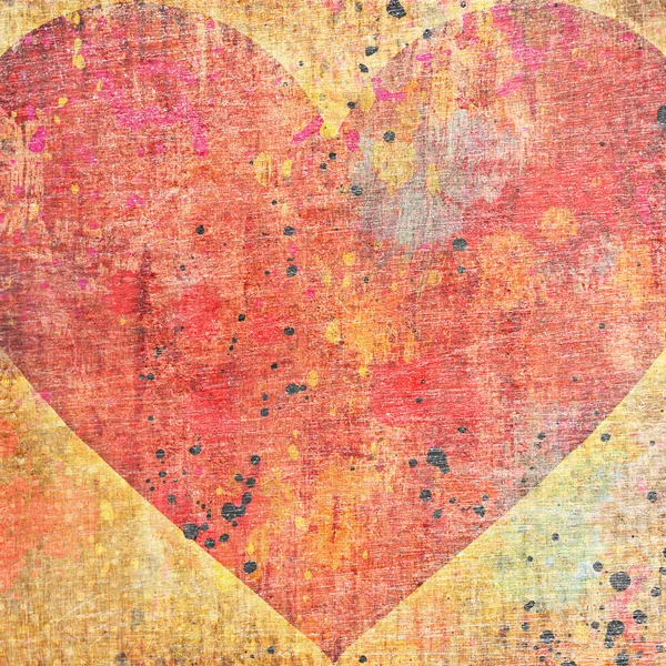 Red heart on grunge background — Stock Photo, Image