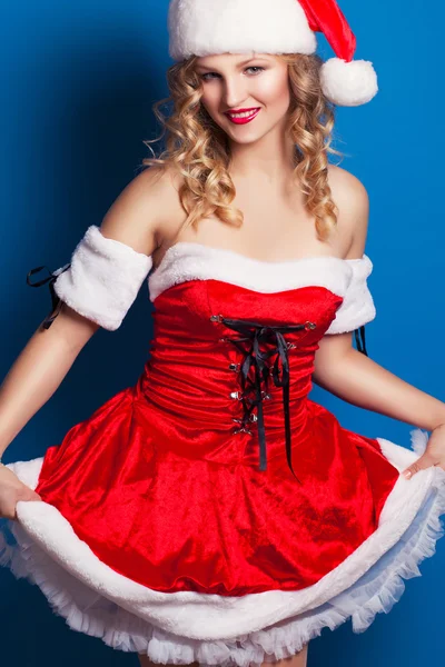 Mulher em traje de Papai Noel — Fotografia de Stock