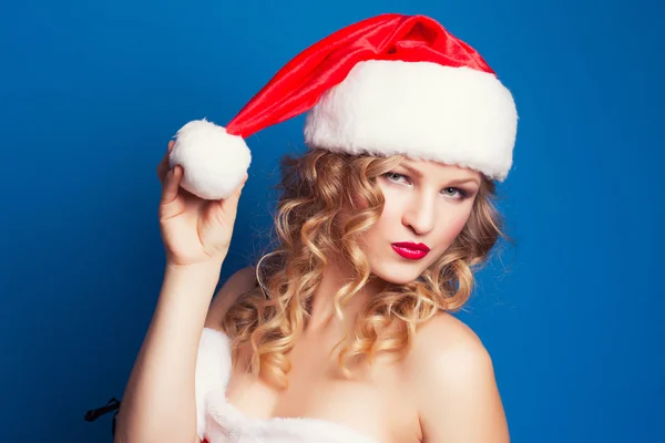 Woman in Santa Claus costume — Stock Photo, Image