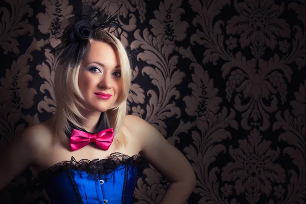 Cabaret woman in bow-tie — Stock Photo, Image