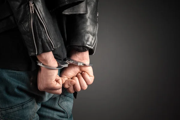 Male hands in handcuffs — Stock Photo, Image