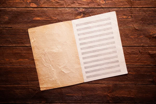 Boş kağıt, müzik notaları — Stok fotoğraf