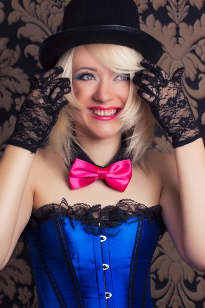 Beautiful cabaret woman Royalty Free Stock Images