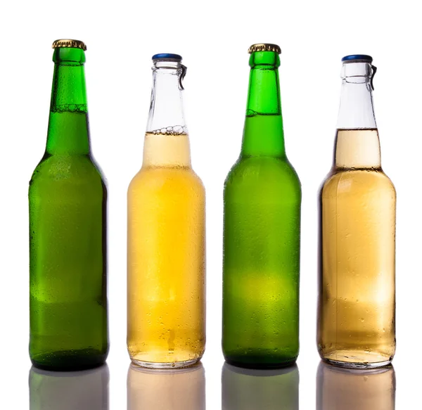 Bottles of beer with drops — Stock Photo, Image