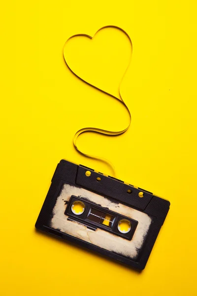 Audio cassette met magnetische tape — Stockfoto