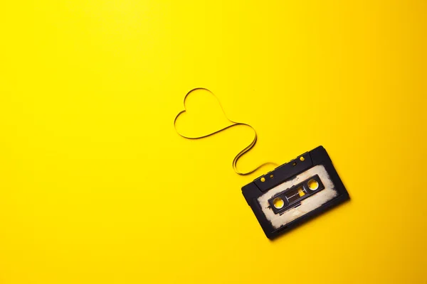 Audio cassette with magnetic tape — Stock Photo, Image