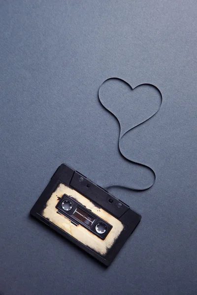 Audio cassette met magnetische tape — Stockfoto