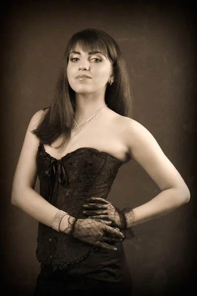 Młoda kobieta retro — Zdjęcie stockowe