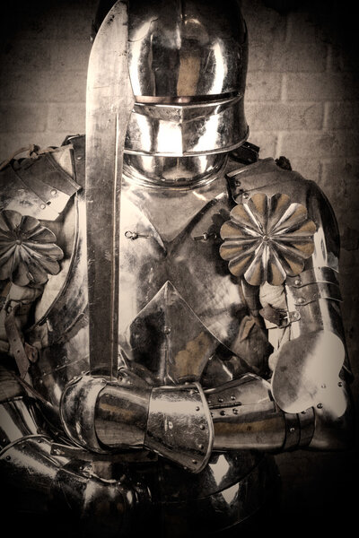 Knight wearing armor