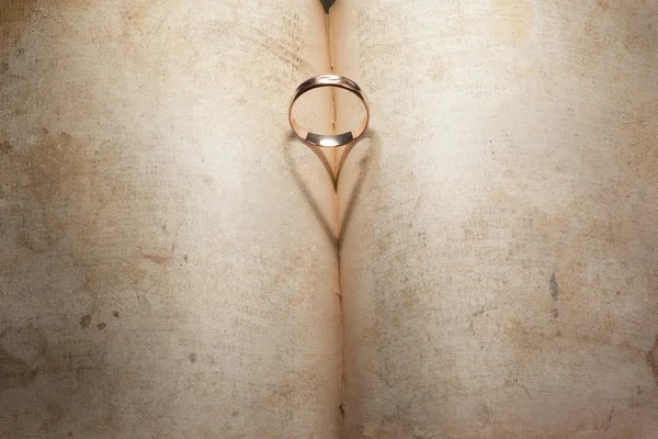 Wedding Ring  over a book — Stock Photo, Image