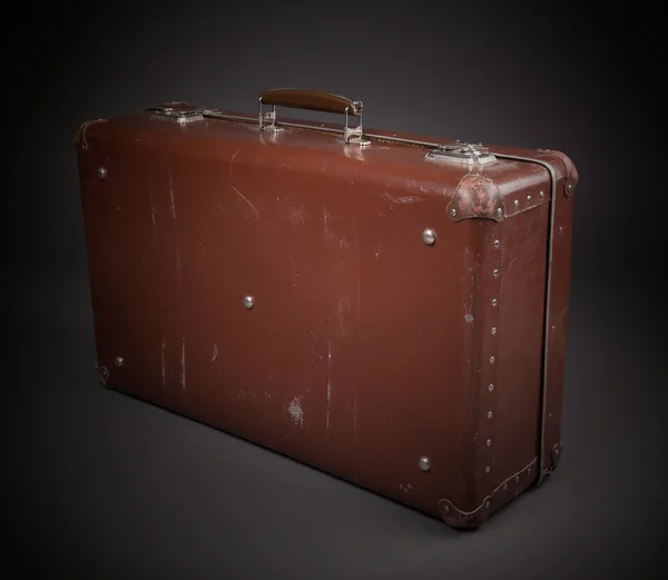 ビンテージ茶色スーツケース バッグ — ストック写真