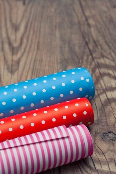 Rolls of colored wrapping paper — Stock Photo, Image