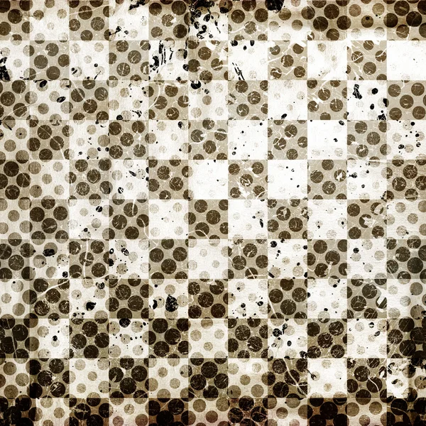 Živé grunge pozadí šachovnice s skvrny — Stock fotografie