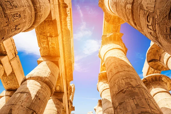 Sloupová síň na chrámy v Karnaku — Stock fotografie