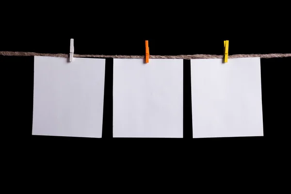 Three White blank notes — Stock Photo, Image