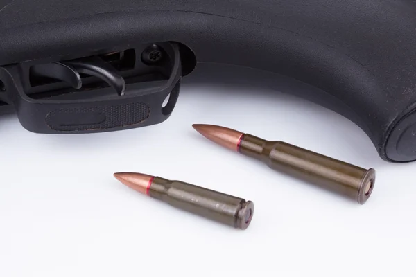 Close-up of riffle with bullets — Stock Photo, Image