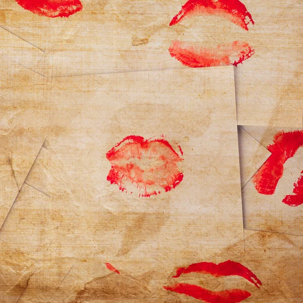 Beautiful red lips prints — Stock Photo, Image