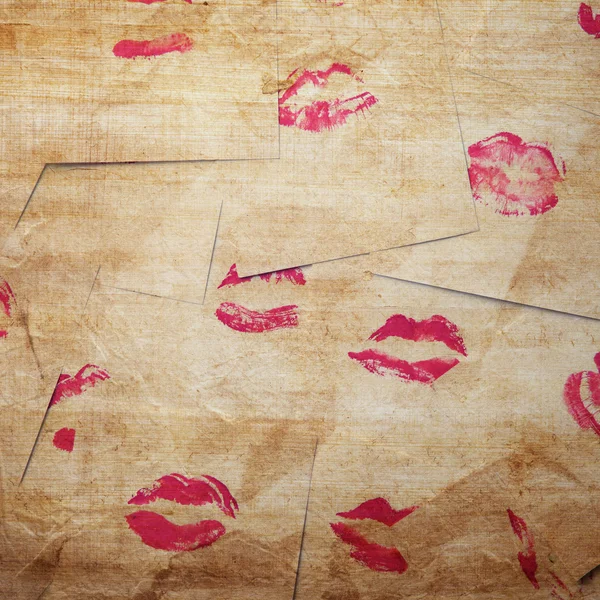Mooie roze lippen afdrukken — Stockfoto