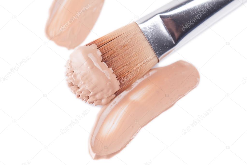 Close-up of makeup concealer brush