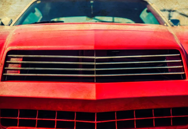 Červené retro auto — Stock fotografie