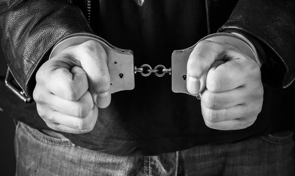 Male hands in handcuffs — Stock Photo, Image