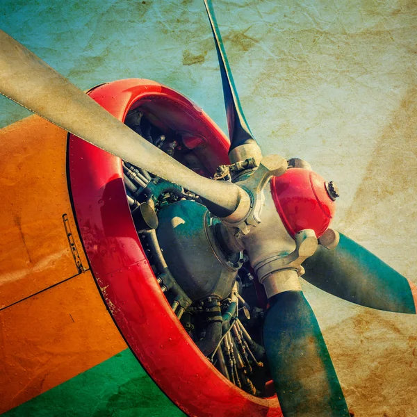 Engine of an old airplane — Stock Photo, Image