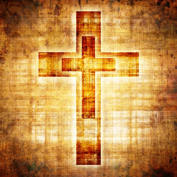 Хрест на коричневому фоні — стокове фото