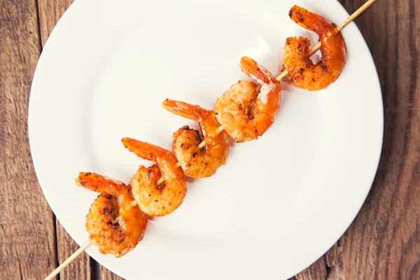 Delicious grilled shrimps — Stock Photo, Image