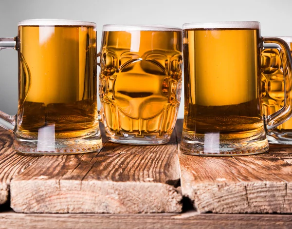 Close-up of mugs of beer — Stock Photo, Image