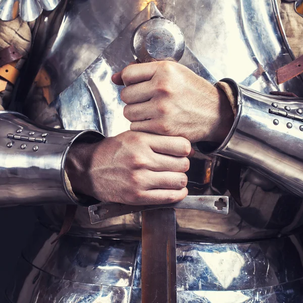 Knight wearing armor — Stock Photo, Image