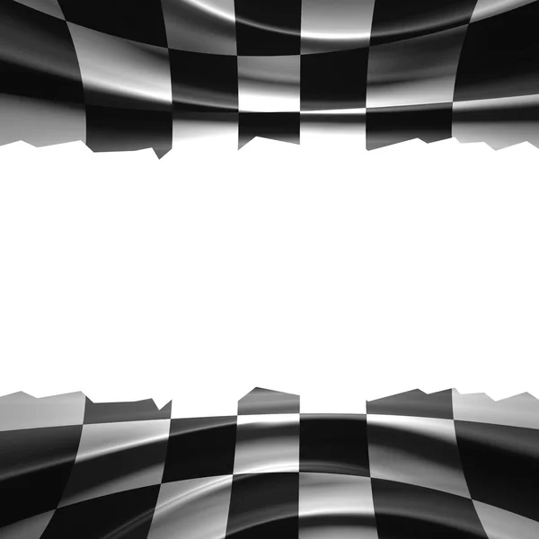 Black and white racing flag — Stock Photo, Image