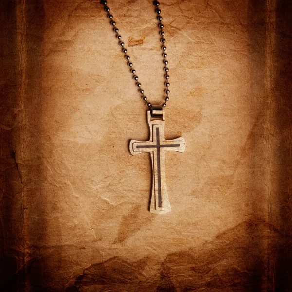 Хрест на пергаменті — стокове фото