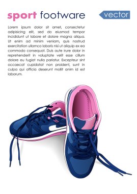 Beyaz arka plan üzerinde izole vektör spor footware 