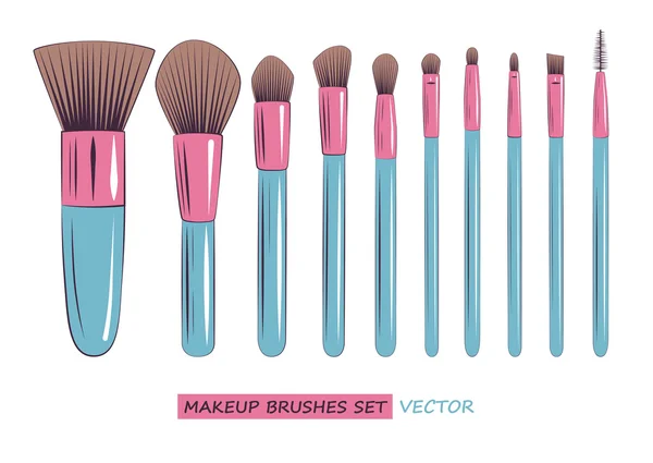 Vector makeup brushes set isolated on white background Vector Graphics