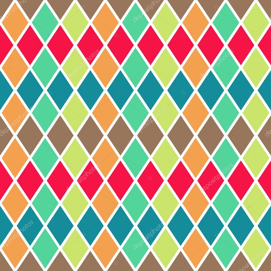 vector seamless geometric pattern with colorful rombs