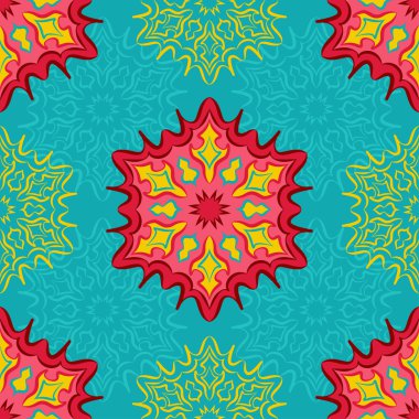 vektör yuvarlak süsleme ile canlı seamless modeli