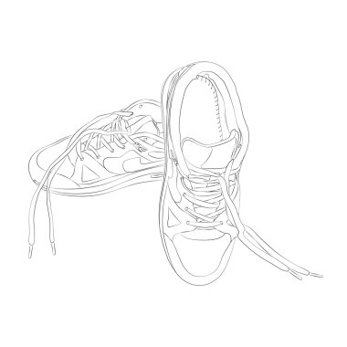 Beyaz arka plan üzerinde izole vektör spor footware 