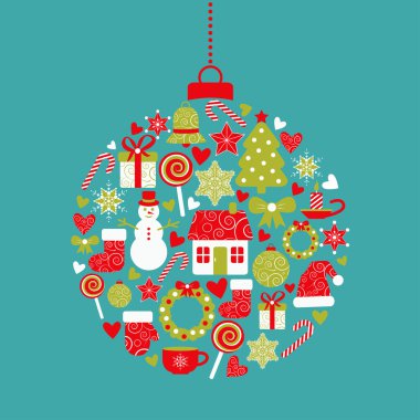 Noel tasarım öğeleri top şeklinde