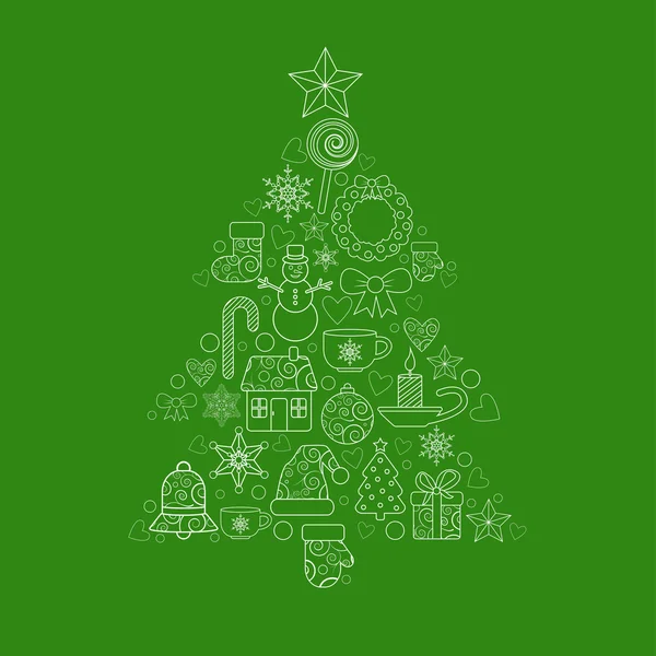 Elementos de design de Natal na forma de árvore — Vetor de Stock