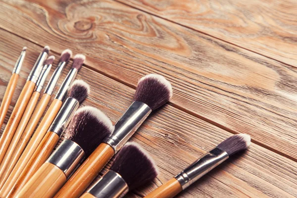 Uppsättning av borstar för makeup — Stockfoto