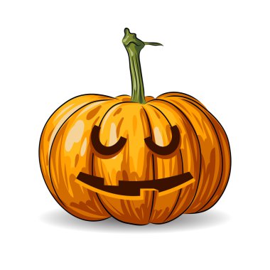 Beyaz arka plan üzerinde izole Halloween kabak yüz vektör