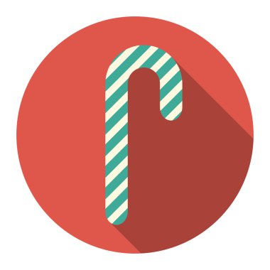 Noel candy ile yuvarlak düz simge vektör