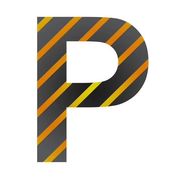 Letter P in industriële stijl — Stockfoto