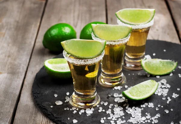 Gold mexican tequila shot — Stock Photo, Image