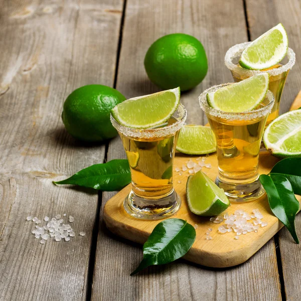 Gold mexican tequila shot — Stock Photo, Image