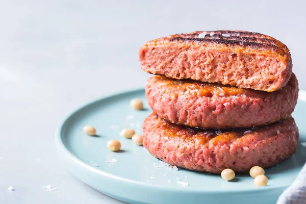 Burgery z rostlinného masa, potravinářská redukce uhlíkové stopy — Stock fotografie