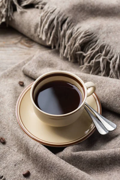 Komposisi musim gugur dengan secangkir kopi — Stok Foto