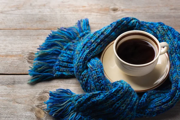 Saisonale Herbstkomposition mit Tasse Kaffee — Stockfoto