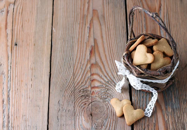 Ručně vyráběné srdce cookies pro den svatého Valentýna — Stock fotografie